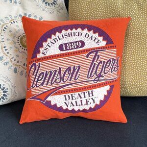 Clemson University Tigers handmade reworked t-shirt 16" pillow cover dorm decor
